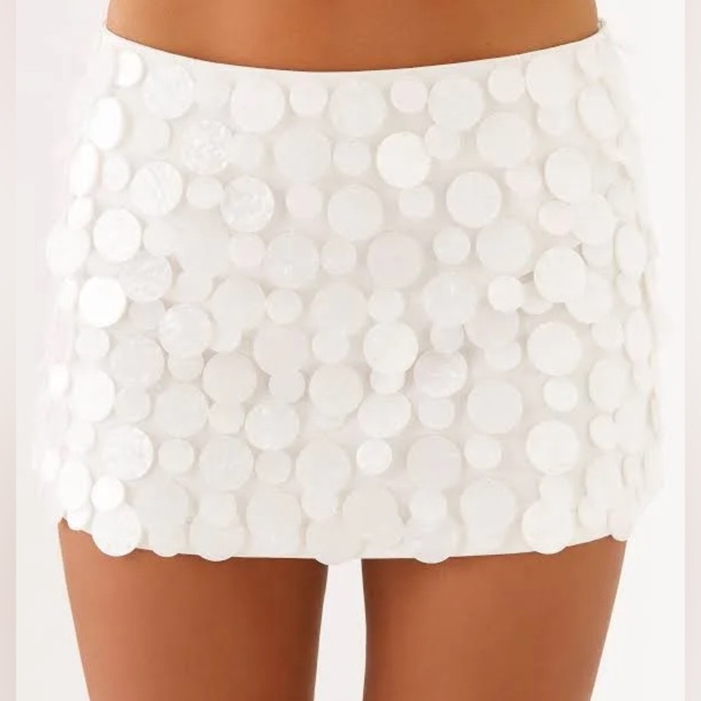 Peppermayo Movie Star Mini Skirt in Pearl - Picture 3 of 5